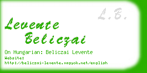 levente beliczai business card